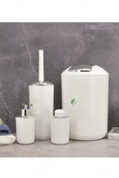 Banyo Aksesuar Seti, Çöp Kovası Seti Beyaz - 2
