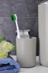 Banyo Aksesuar Seti, Çöp Kovası Seti Bej - 3