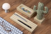 Kayigo Woody Krem Üçlü Ofis  Seti - Pötikareli Cactus - 2