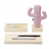 Kayigo Woody Krem Üçlü Ofis  Seti - Pembe Cactus thumbnail 5