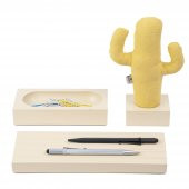 Kayigo Woody Krem Üçlü Ofis  Seti - Sarı Cactus - 4