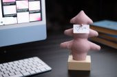 Kayigo Woody Krem Üçlü Ofis  Seti - Pembe Çam - 5