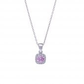Pembe Zirkon Taşlı 925 Ayar Gümüş Kadın Üçlü Tektaş Set - 3
