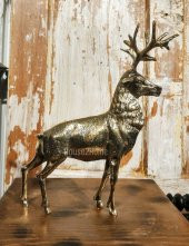 House2home El Yapımı Pirinç Büyük Boy Geyik Biblo thumbnail 2