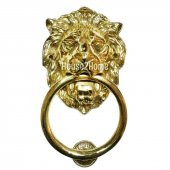 House2Home Pirinç Aslan Kapı Tokmağı, Tak Tak, Sarı - 1