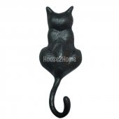 House2Home Pirinç Kedi Kapı Tokmağı, Tak Tak, Oksit Siyah - 1