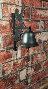 House2Home El Yapımı Pirinç Horoz Kapı Çanı, Oksit Siyah - 1