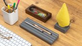 Kayigo  Woody  Gri Üçlü Ofis  Seti - Sarı Ladin - 2