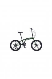 Salcano SLCN 400 24 HD Shimano Altus 8 Vites Katlanır Bisiklet Metalik yeşil - 1