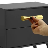 Malta Mobilya Mutfak Dolap Dolabı Çekmece Kulpu Kulbu Siyah Gold Plastik Kulpları (128 MM-12.8 CM) thumbnail 2