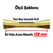 Malta Mobilya Mutfak Dolap Dolabı Çekmece Kulpu Kulbu Siyah Gold Plastik Kulpları (128 MM-12.8 CM) thumbnail 4
