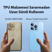 Baseus 03.MM İphone 14 Pro 6.1 Koruyucu Şeffaf Silikon Kılıf, Sararmaz Darbe Emici, Kamera Koruyucu - 3