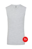 Erkek Modal V Yaka Kolsuz Tshirt 3'lü Paket - Melanj - 1