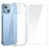 Baseus iPhone 14 Plus 6.7 Darbe Emici Kılıf ve Kırılmaz Ekran Koruyucu, Tam Koruma Seti, Sararmaz Kılıf - 1