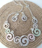 Kolye Küpe Seti Renkli Rodyum Kaplama Antialerjik Kararmaz Kolye Takı Aksesuar 14201 - 2