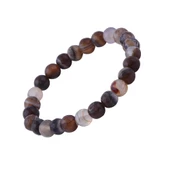 Kahverengi Akik Taşlı Kristal Kesim Bileklik - 1