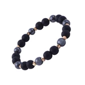 Oniks ve Hematit Taşlı Dorika Detaylı Bileklik - 1