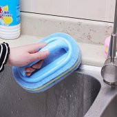 1 adet  Dayanıklı Scotch sünger fırça 3 katlı lavabo mutfak banyo bulaşık yıkama fırçası - 2