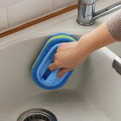 1 adet  Dayanıklı Scotch sünger fırça 3 katlı lavabo mutfak banyo bulaşık yıkama fırçası - 3