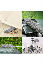 (3 FARKLI BAŞLIKLI) Mikrofiber Anti-statik Bükülebilir Teleskopik Köşe Bucak Toz Alma Püskülü - 3