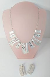 Kolye Küpe Seti Rodyum Kaplama Antialerjik Kararmaz Kolye Takı Aksesuar 14203 - 1