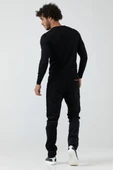 Erkek V Yaka Basic Triko Kazak - Siyah - 3