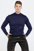 Erkek Yarım Boğazlı Triko Kazak - Lacivert thumbnail 1