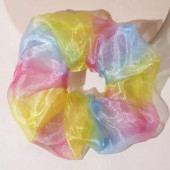 Renkli Büyük Boy Scrunchie Lastik Toka - 1