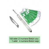 Bistüri Neşter Sapı No:4 (100 adet 23 numara Bistüri Ucu ile Birlikte ) - 1