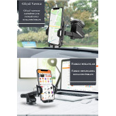 Qozie Araç İçi Tuş Vantuzlu Ayarlanabilir Telefon Tutucu - 4