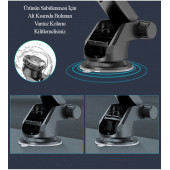 Qozie Araç İçi Tuş Vantuzlu Ayarlanabilir Telefon Tutucu - 2