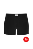 Erkek Modal Düğmeli Boxer 3'lü Paket - Siyah - 1