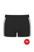 Erkek Modal İki Renkli Boxer 3'lü Paket - Siyah - 1