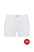 Erkek Modal Düğmeli Boxer 3'lü Paket - Beyaz - 1