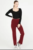 Kadın Triko Pantolon - Bordo thumbnail 1