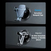 Baseus Yuvarlak Havalandırma Uyumlu Araç İçi Telefon Tutucu, Sarsılmaz, Titremez, Mercedes, Audi Uym - 3