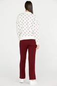 Fitilli Triko Pantolon - Bordo thumbnail 3