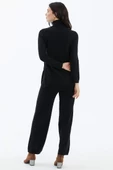 Tam Balıkçı Yaka Kazak Pantolon Triko Takım - Siyah - 4