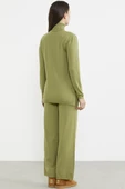 Tam Balıkçı Yaka Kazak Pantolon Triko Takım - Fıstık Yeşili - 6