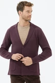 Polo Yaka Düğmeli Triko Ceket - Gül - 3