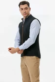 Fermuarlı Dik Yakalı Triko Yelek - Siyah - 3