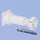 Ayarlanabilir Dolap Mobilya Tezgah Puf Yükseltici Yükseltme Ayağı 10 Cm Beyaz Ayakları - 6