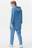 Büyük Beden Tunik Eşofman Takım - Mavi thumbnail 6