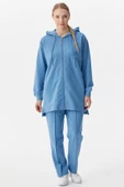 Büyük Beden Tunik Eşofman Takım - Mavi thumbnail 1