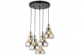 LampaLuce Cono Modern Sarkıt Salon Avizesi 5li Krom 40x70cm - 1