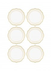 The Mia Jaswely Pasta Tabağı 6 Parça Krem 21 Cm - 1