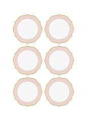 The Mia Jaswely Pasta Tabağı 6 Parça Pembe 21 Cm - 1