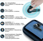 Bluetooth Kulaklık Kulak İçi Kablosuz Dokunmatik Kontrol Led Göstergeli M19 - 5