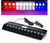 12 Ledli Cam Içi Flaşlı Vantuzlu Flaşllı Lamba Kırmızı-Beyaz-Mavi - 1