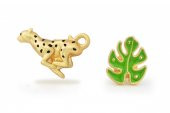 Leopar & Tropikal Yaprak Broş Seti - 1